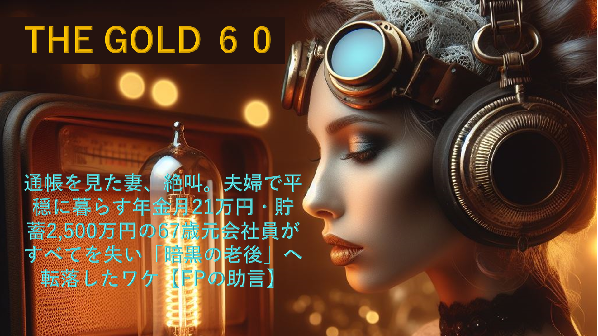 【メディア実績】THE GOLD 60 通帳を見た妻、絶叫。夫婦で平穏に暮らす年金月21万円・貯蓄2,500万円の67歳元会社員がすべてを失い「暗黒の老後」へ転落したワケ【FPの助言】