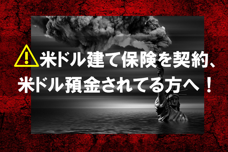※警告！ドル建て保険を契約、ドル預金されてる方へ