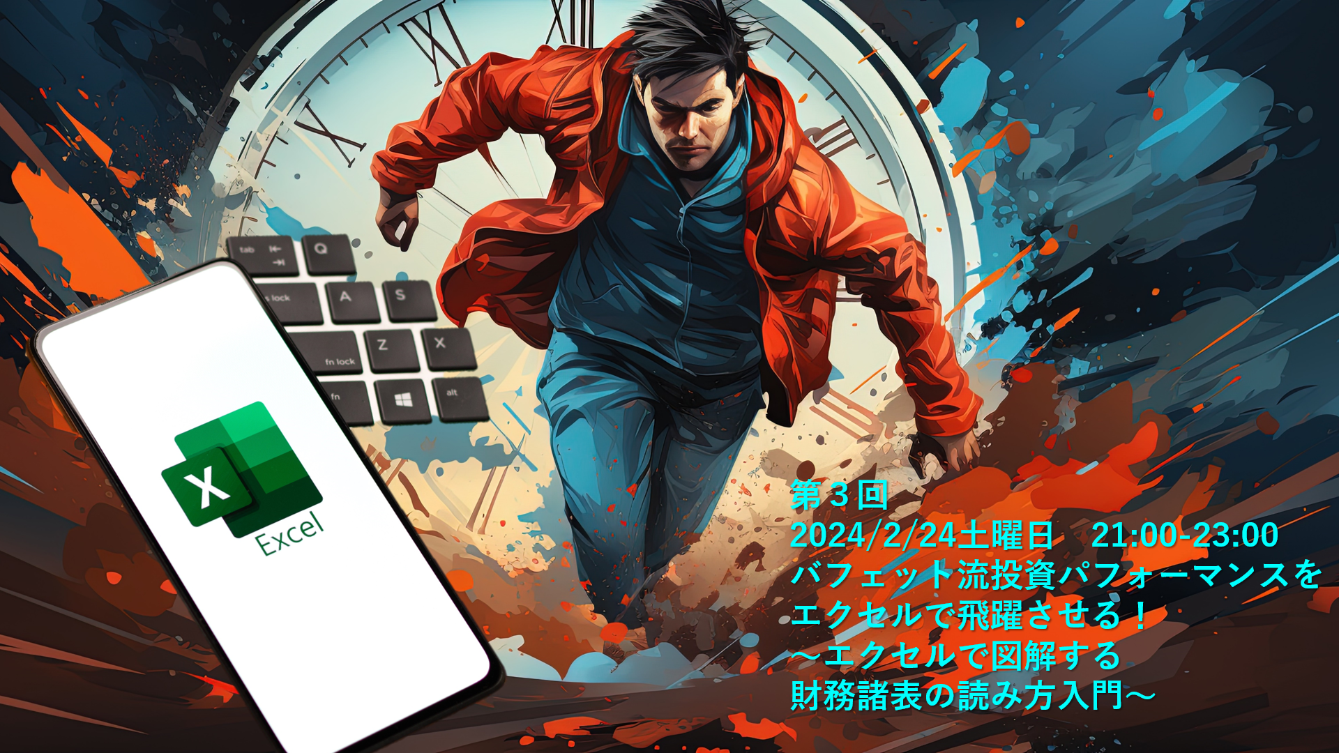 【ご招待者限定zoomセミナー】2月24日(日)21:00～　「バフェット流投資パフォーマンスをエクセルで飛躍させる！ ～エクセルで図解する財務諸表の読み方入門～」ウォーレン・バフェット流・資産増大の旅